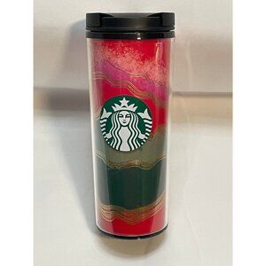 Starbucks 2021 Christmas tumbler 16 oz coffee cup plastic mug travel screw lid